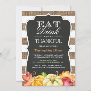 Eet Drink en ben dankbaar Rustige Thanksgiving Kaart