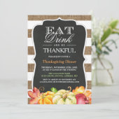 Eet Drink en ben dankbaar | Rustige Thanksgiving Kaart (Staand voorkant)