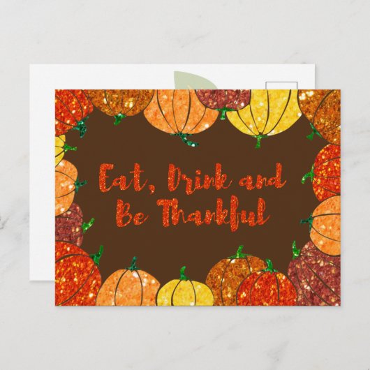 Eet, Drink en ben de Boodschappenkaart van de Than Briefkaart (Voorkant / Achterkant)