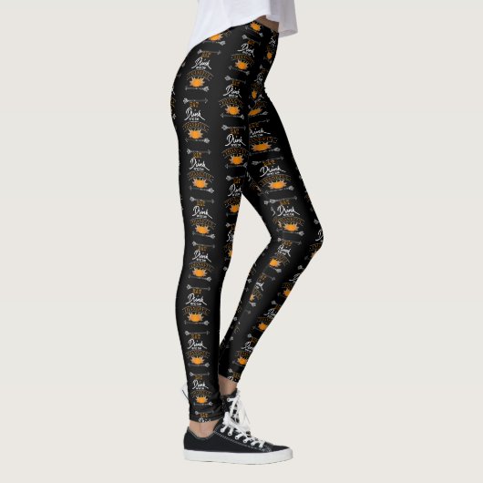 Eet Drink en ben de Herfst van de Thanksgiving Tha Leggings (Rechts)