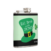 Eet, drink en ben de Ierse Klaver van | Heupfles (Rechts)