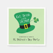 Eet, drink en ben de Ierse St. Patrick Partij van Servetten (Voorkant)