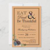 Eet Drink en ben de Thankful Virtuele Thanksgiving Kaart (Voorkant)