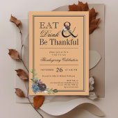 Eet Drink en ben de Thankful Virtuele Thanksgiving Kaart