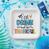 Eet, Drink en ben de Thanksgiving dankbaar Papieren Bordje (Feest)