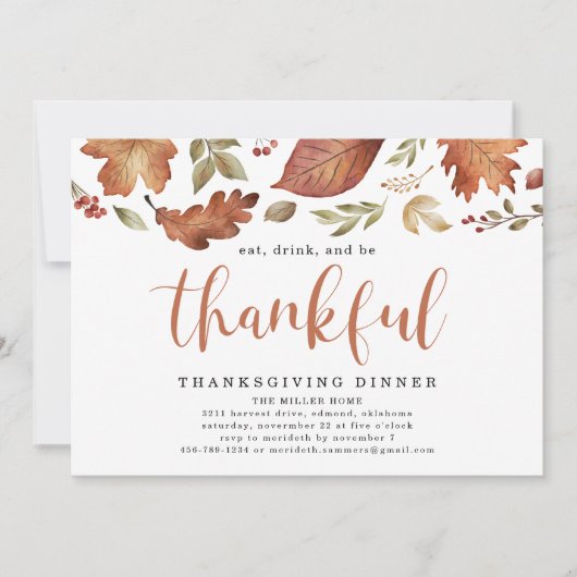 Eet, Drink, en ben de Thanksgiving van de Verlaten Kaart (Voorkant)