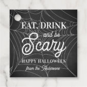 Eet, Drink en ben een enge halloween-partij Bedankjes Labels (Voorkant)