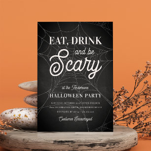Eet, Drink en ben een enge halloween-partij Kaart