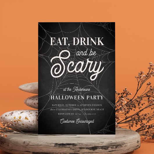 Eet, Drink en ben een enge halloween-partij Kaart