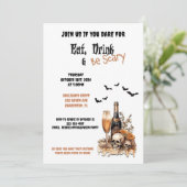 Eet, Drink en ben een enge halloween-partij Kaart (Staand voorkant)