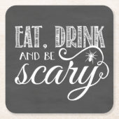 Eet, Drink en ben een enge halloween-partij Kartonnen Onderzetters (Voorkant)