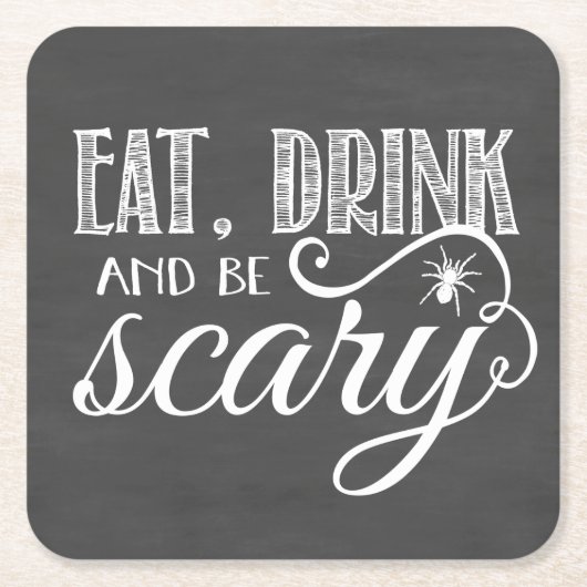 Eet, Drink en ben een enge halloween-partij Kartonnen Onderzetters (Voorkant)