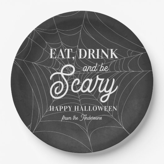 Eet, Drink en ben een enge halloween-partij Papieren Bordje (Voorkant)
