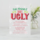 Eet, Drink en ben een lelijke kerstfeestdag Kaart (Staand voorkant)