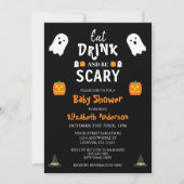 Eet, Drink en ben eng Halloween Baby shower Kaart (Voorkant)