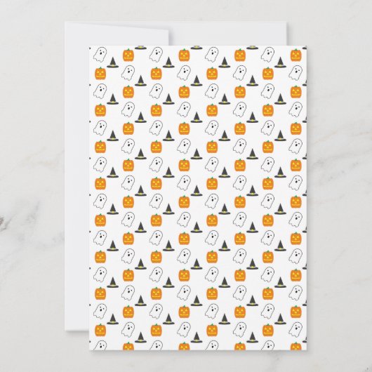 Eet, Drink en ben eng Halloween Baby shower Kaart (Achterkant)