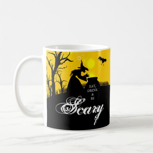 Eet Drink en ben eng Halloween Koffiemok (Links)
