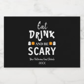 Eet, Drink en ben eng Halloween Likeurfles Etiket (Enkel label)