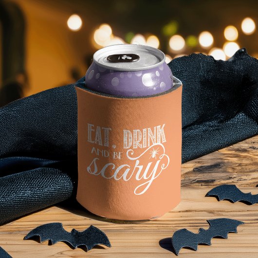 Eet, Drink en ben eng Halloween Party Favor Blikjeskoeler