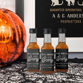 Eet, Drink en ben eng Halloween Party Favor Likeurfles Etiket