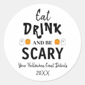 Eet, Drink en ben eng Halloween Ronde Sticker (Voorkant)