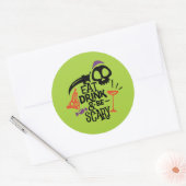 Eet Drink en ben eng Halloween Ronde Sticker (Envelop)