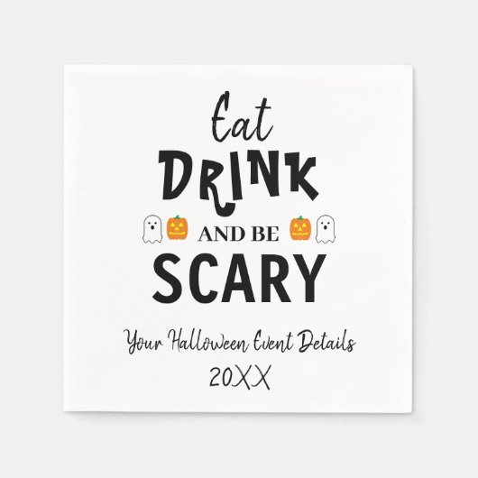 Eet, Drink en ben eng Halloween Servet (Voorkant)