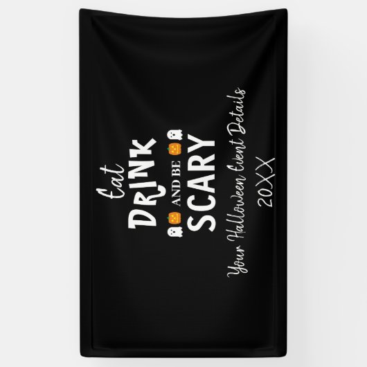 Eet, Drink en ben eng Halloween Spandoek (Verticaal)