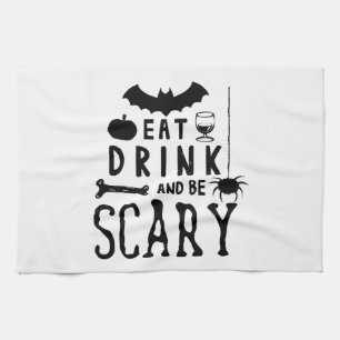 eet drink en ben eng Halloween Theedoek