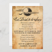 Eet, Drink, en ben eng Halloween Uitnodiging (Voorkant / Achterkant)