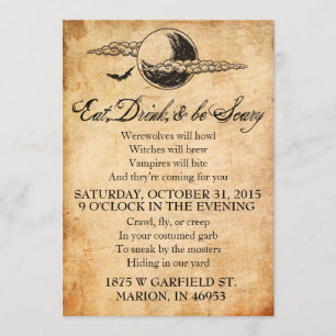 Eet, Drink, en ben eng Halloween Uitnodiging
