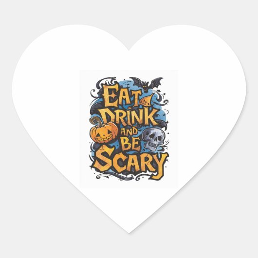 Eet, Drink en ben eng Hart Sticker (Voorkant)