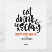 Eet, Drink, en ben eng  Wijn Etiket (Enkel label)