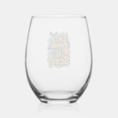 Eet, Drink en ben eng Wijnglas Zonder Voet (Achterkant)