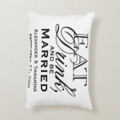 Eet, Drink en ben Gedwongen Gepersonaliseerde Wedd Accent Kussen (Achterkant (Verticaal))