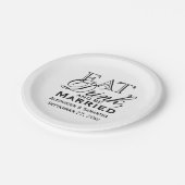 Eet, Drink en ben Gedwongen Gepersonaliseerde Wedd Papieren Bordje (Gekanteld)