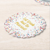 Eet Drink en ben getrouwd bruiloft bar Kartonnen Onderzetters (Gekanteld)