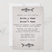 Eet Drink en ben getrouwd Shark Wedding Kaart (Achterkant)