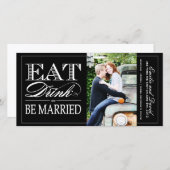 Eet, Drink en ben getrouwd Sparen de Datum uitnodi Save The Date (Voorkant / Achterkant)