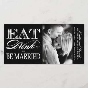 Eet, Drink en ben getrouwd Sparen de Datum uitnodi Save The Date
