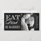 Eet, Drink en ben getrouwd Sparen de Datum uitnodi Save The Date (Voorkant)