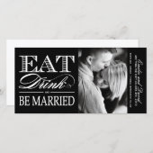 Eet, Drink en ben getrouwd Sparen de Datum uitnodi Save The Date (Voorkant / Achterkant)