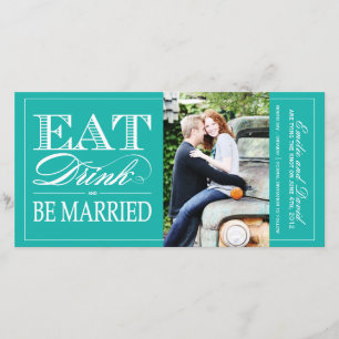 Eet, Drink en ben getrouwd Sparen de Datum uitnodi Save The Date