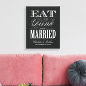 EET DRINK EN BEN GETROUWD | TROUWDOEK CANVAS AFDRUK (Insitu (Woonkamer))