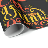 Eet Drink en ben het Scary-Text Pattern van het On Cadeaupapier (Rol Hoek)