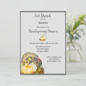 Eet Drink en ben Thankful Thanksgiving Dinner Kaart (Staand voorkant)