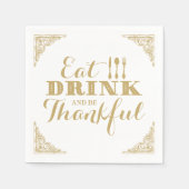 Eet Drink en ben Thankful Thanksgiving Dinner Servet (Voorkant)