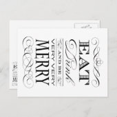 Eet Drink en ben zeer smerig elegant design Feestdagenkaart (Voorkant / Achterkant)