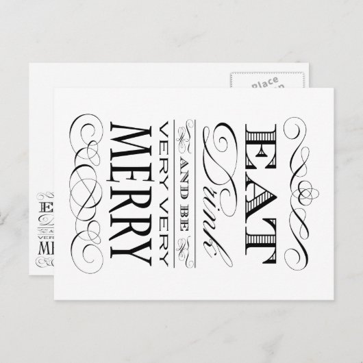 Eet Drink en ben zeer smerig elegant design Feestdagenkaart (Voorkant / Achterkant)