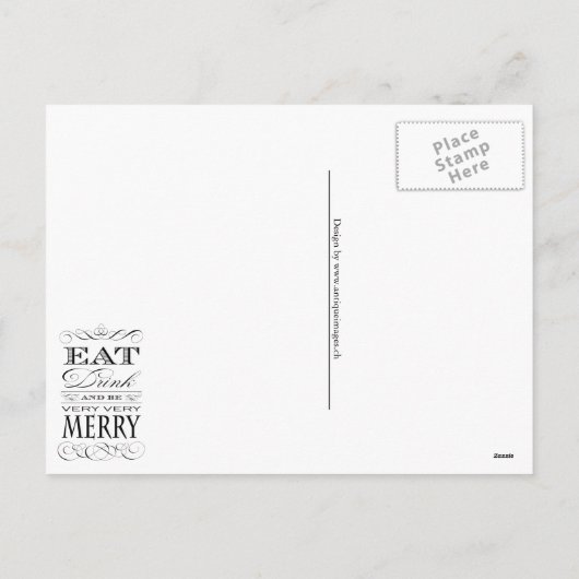 Eet Drink en ben zeer smerig elegant design Feestdagenkaart (Achterkant)